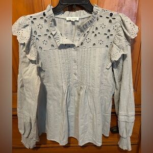 Mint Green Eyelet top
